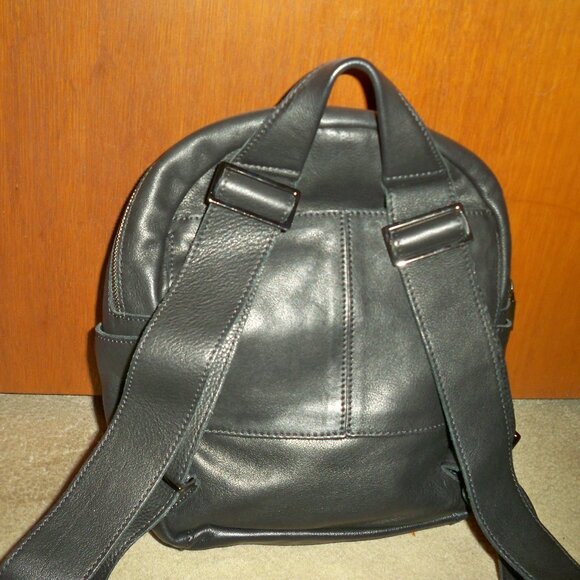 Hammitt Hunter Medium Black Leather Backpack Gunmetal  display picture 1